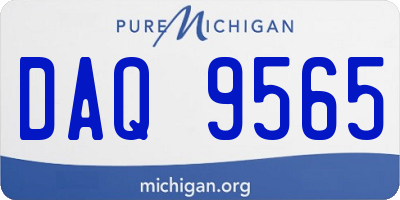 MI license plate DAQ9565