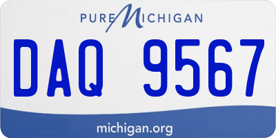 MI license plate DAQ9567