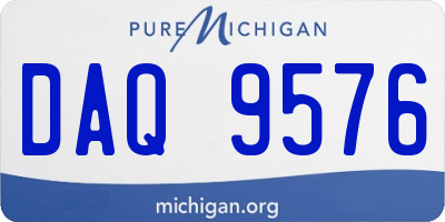 MI license plate DAQ9576