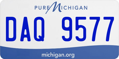 MI license plate DAQ9577