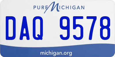 MI license plate DAQ9578