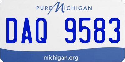 MI license plate DAQ9583