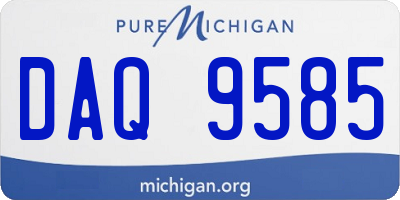 MI license plate DAQ9585