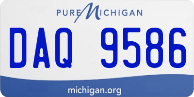 MI license plate DAQ9586