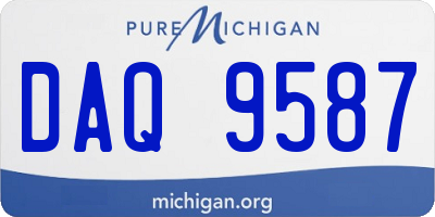 MI license plate DAQ9587