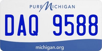 MI license plate DAQ9588