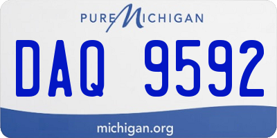 MI license plate DAQ9592