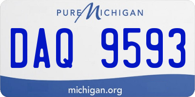 MI license plate DAQ9593