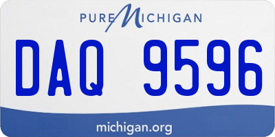 MI license plate DAQ9596