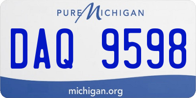 MI license plate DAQ9598