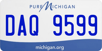MI license plate DAQ9599