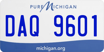 MI license plate DAQ9601