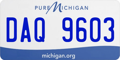 MI license plate DAQ9603