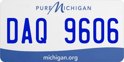 MI license plate DAQ9606