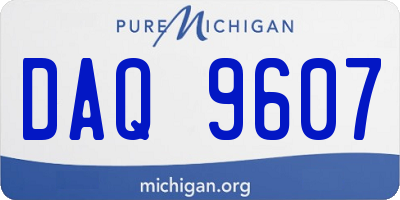 MI license plate DAQ9607