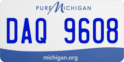 MI license plate DAQ9608