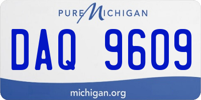 MI license plate DAQ9609