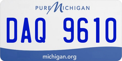 MI license plate DAQ9610