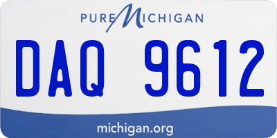 MI license plate DAQ9612