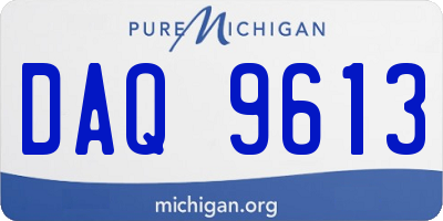 MI license plate DAQ9613
