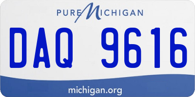 MI license plate DAQ9616