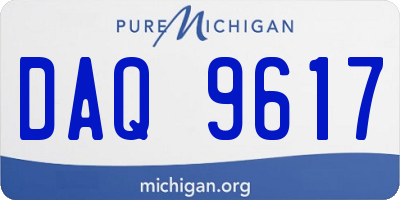 MI license plate DAQ9617