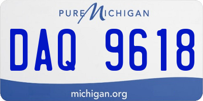 MI license plate DAQ9618