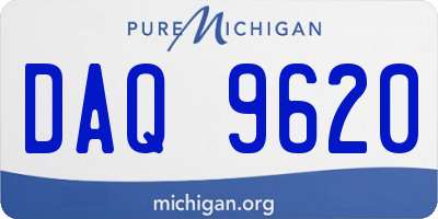 MI license plate DAQ9620