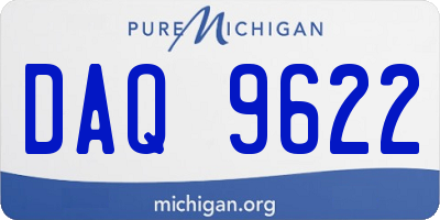 MI license plate DAQ9622