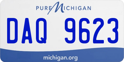 MI license plate DAQ9623