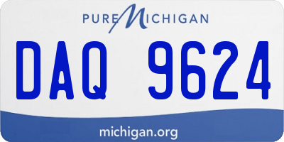 MI license plate DAQ9624
