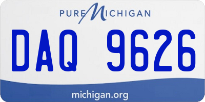 MI license plate DAQ9626