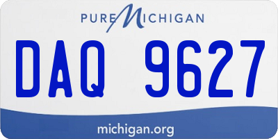 MI license plate DAQ9627