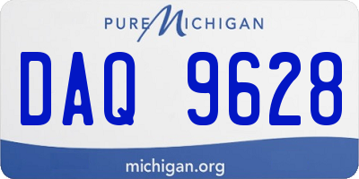 MI license plate DAQ9628