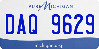 MI license plate DAQ9629