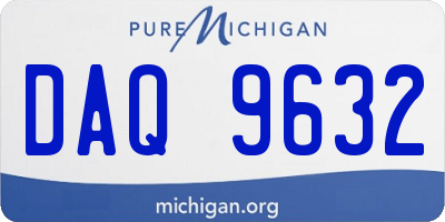 MI license plate DAQ9632