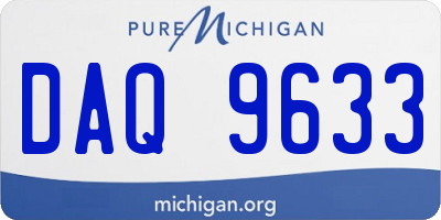 MI license plate DAQ9633