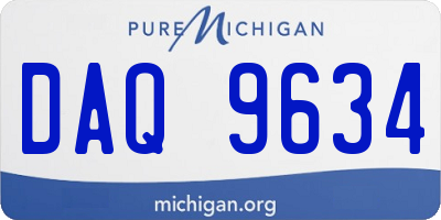 MI license plate DAQ9634