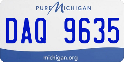 MI license plate DAQ9635