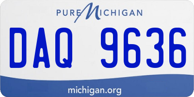 MI license plate DAQ9636