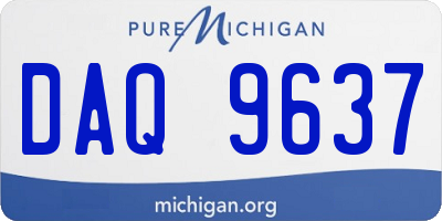 MI license plate DAQ9637