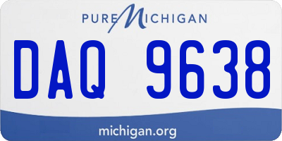 MI license plate DAQ9638