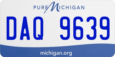 MI license plate DAQ9639