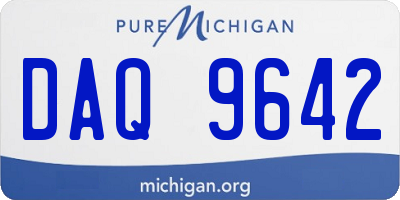 MI license plate DAQ9642