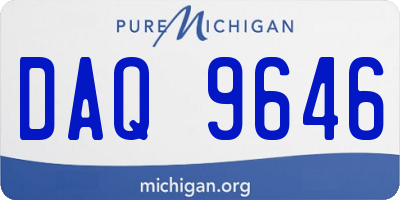MI license plate DAQ9646