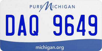 MI license plate DAQ9649