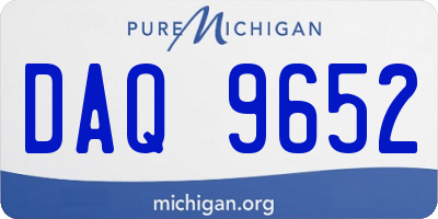 MI license plate DAQ9652
