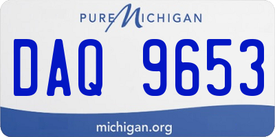 MI license plate DAQ9653