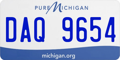 MI license plate DAQ9654