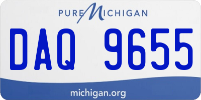 MI license plate DAQ9655